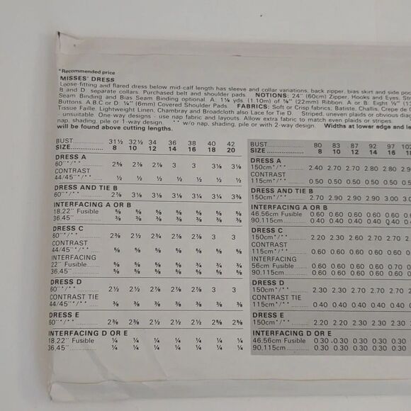 Butterick 4799 Pattern UNCUT 1980s Vintage - Picture 5 of 6